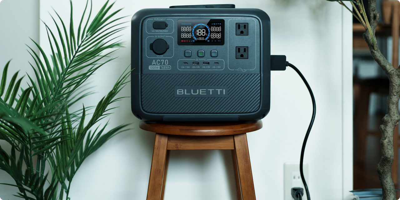BLUETTI AC70 turbo AC charging
