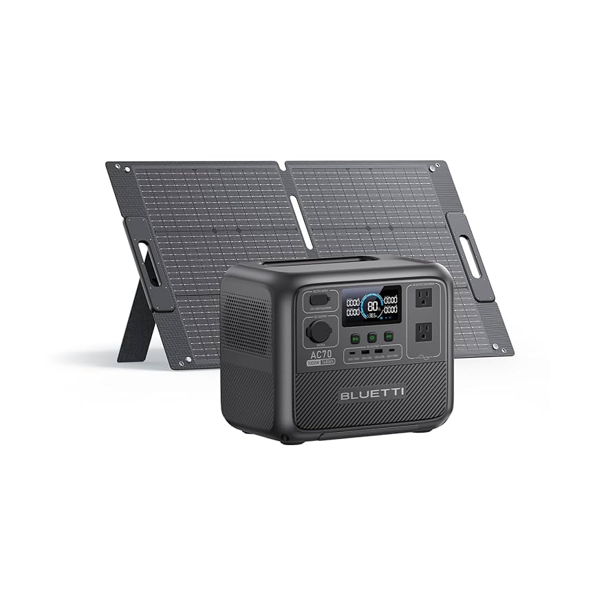 BLUETTI AC70 with solar panel bundle
